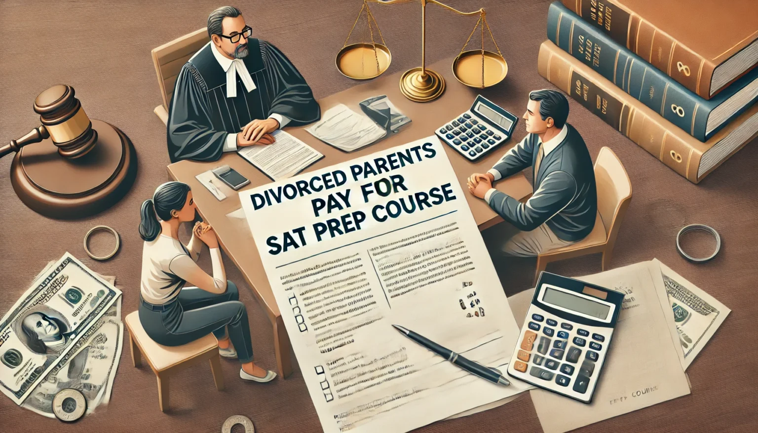 divorced parents pay for sat prep course