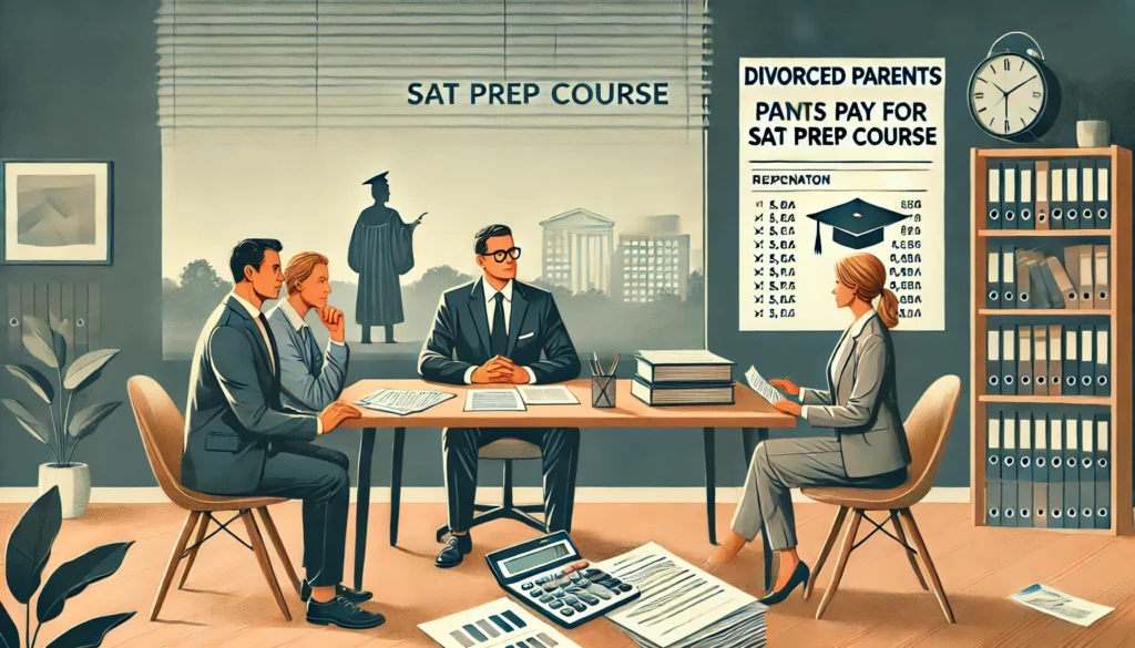 divorced parents pay for sat prep course