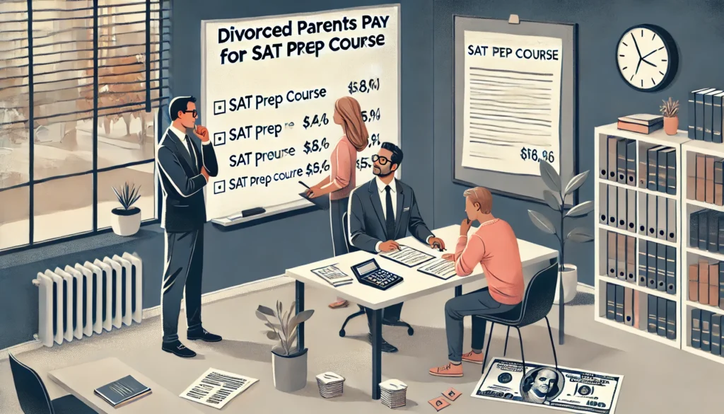 divorced parents pay for sat prep course