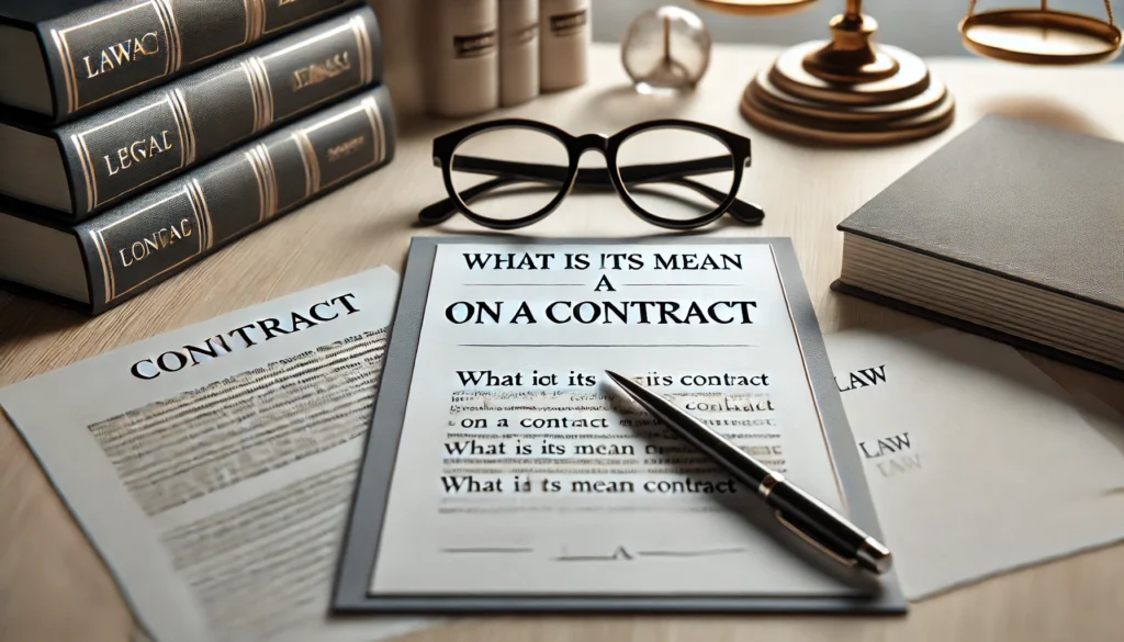 what does its mean on a contract