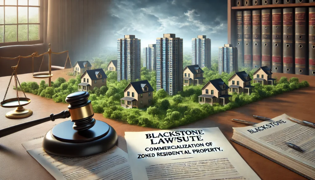 blackstone lawsuite claiming commercialization of zoned residential property
