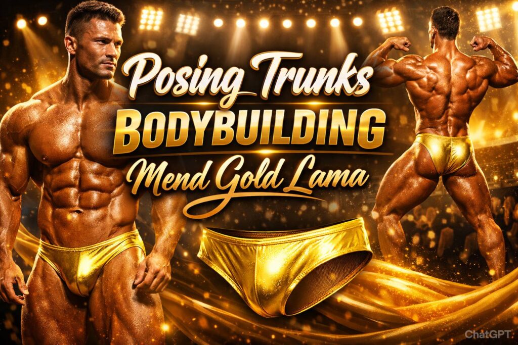 Posing Trunks Bodybuilding Mend Gold Lama'