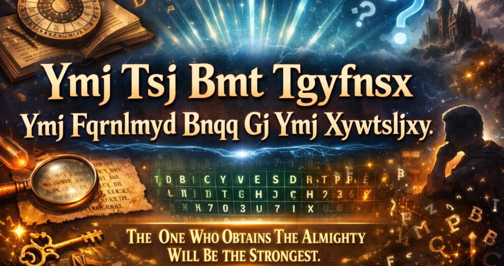 Ymj Tsj Bmt Tgyfnsx Ymj Fqrnlmyd Bnqq Gj Ymj Xywtsljxy.